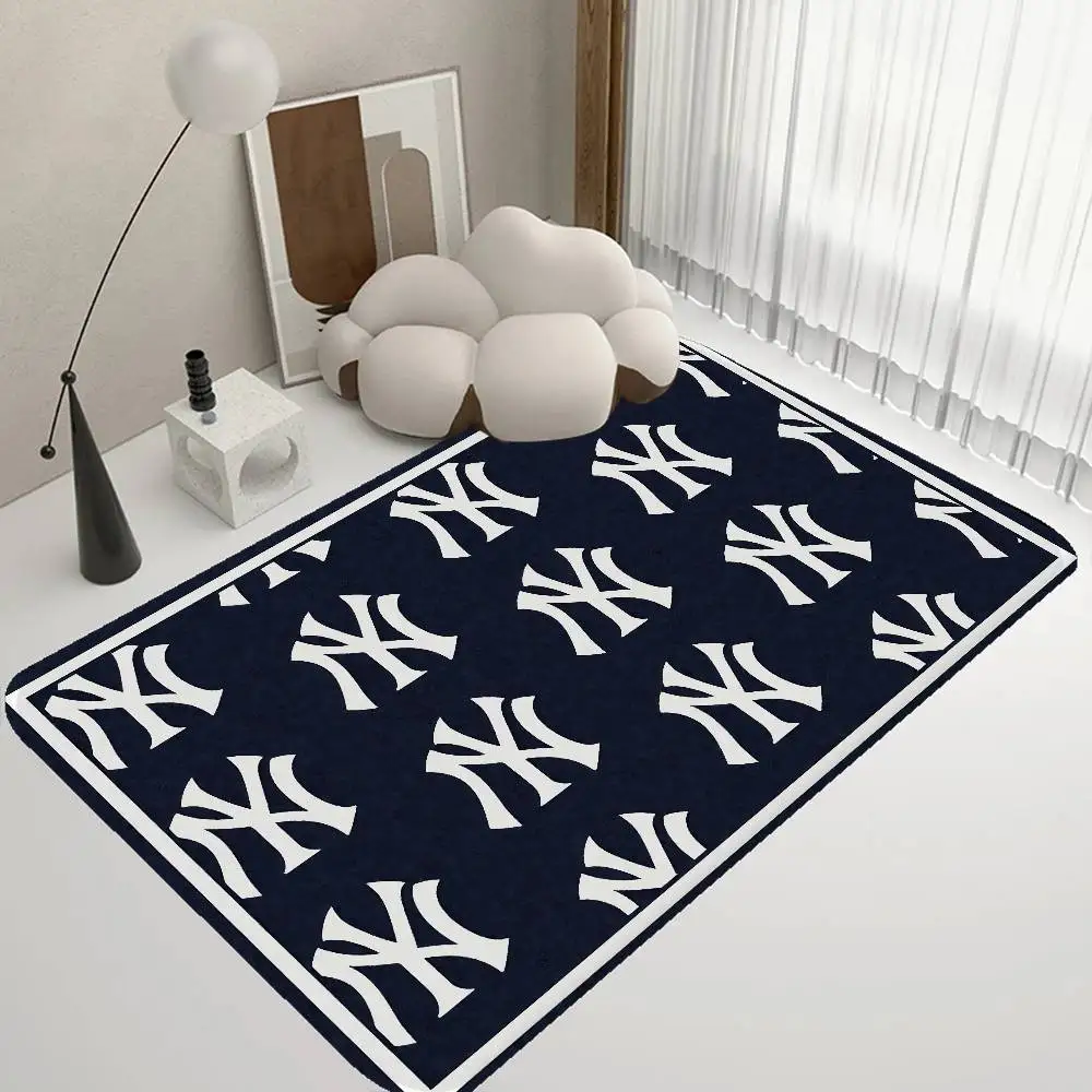 Alfombra lavable antideslizante para puerta del club de béisbol New York Yankees, alfombra para sala de estar, sofá, sillas, cocina