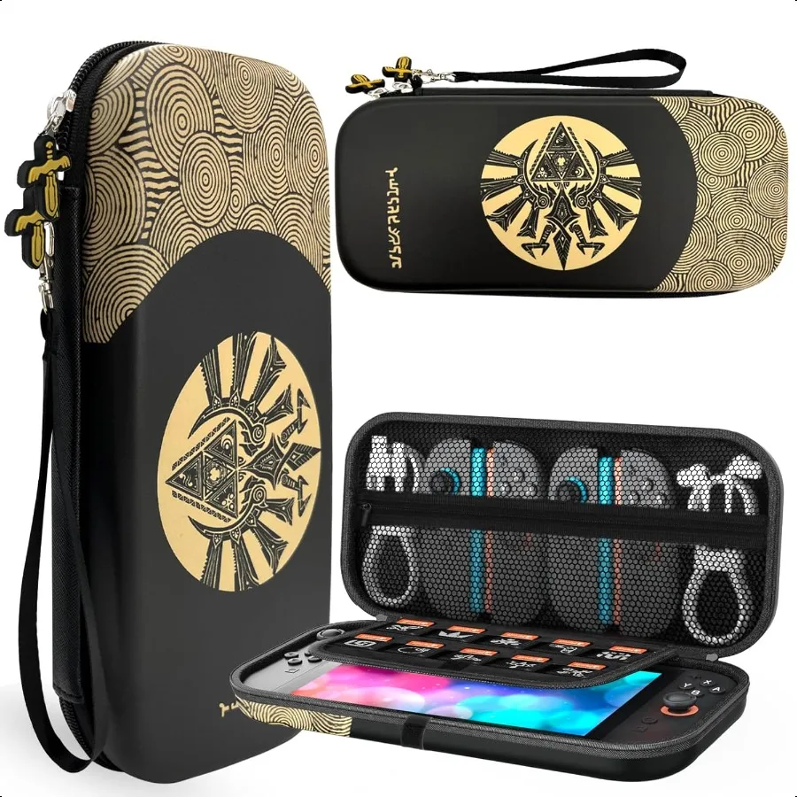 

Carrying Case for Switch 2 2025 Hard Shell Travel Bag with 10 Game Card Slots Portable Theme Zipper Black