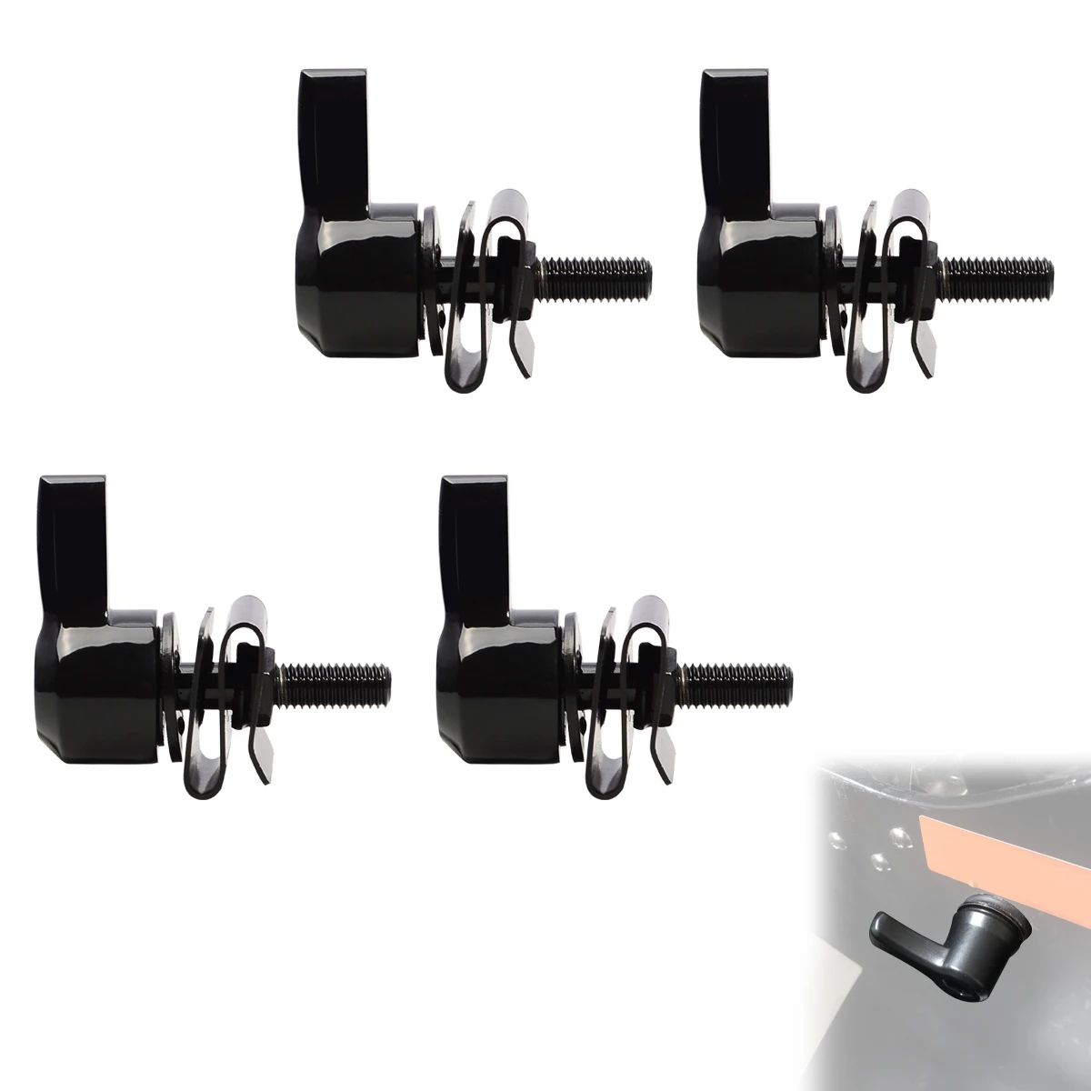 

4Pcs Black Saddlebag Lever Lock Bolts Nuts Mounting Kit Motorcycle For Harley Davidson 2009-2023 All Touring Models