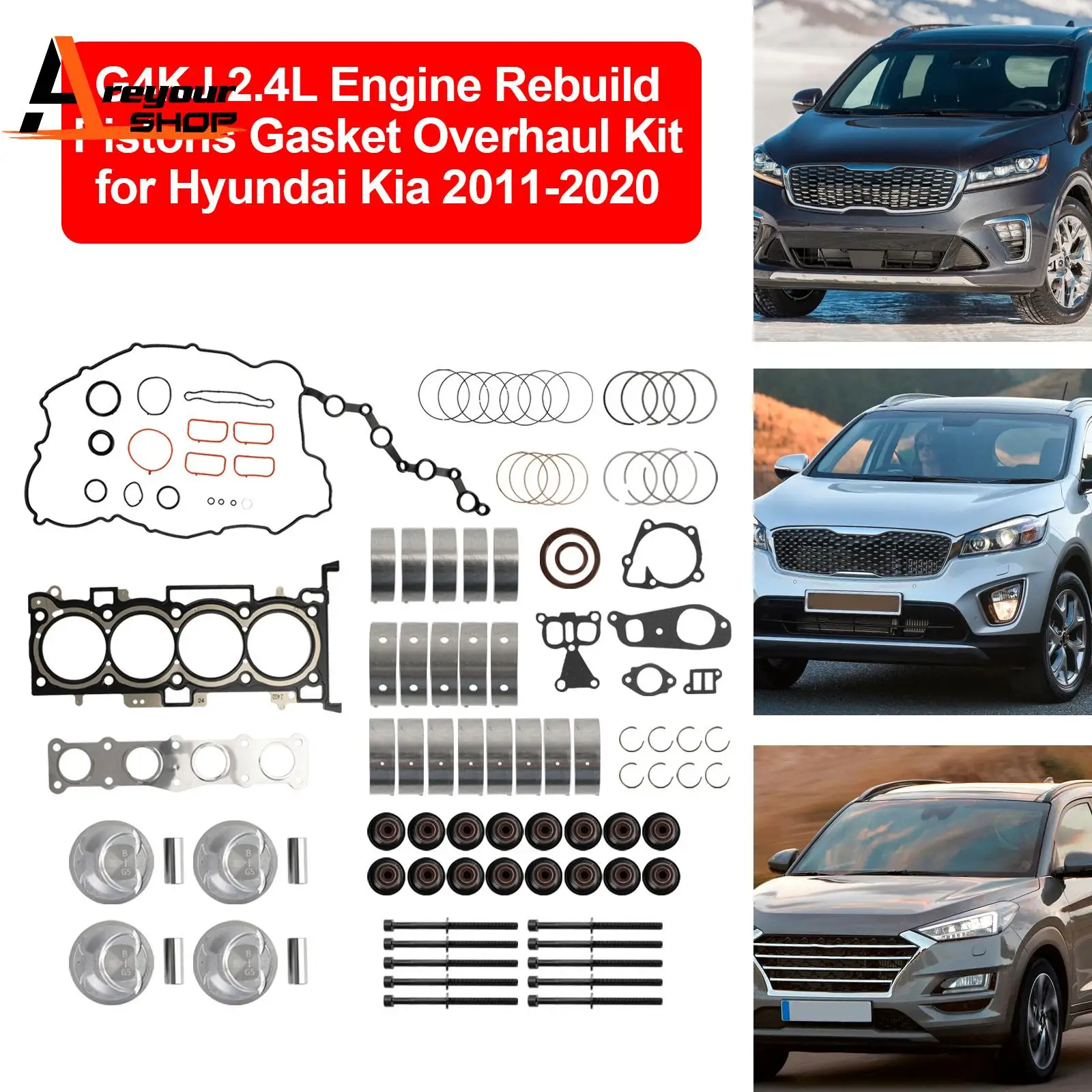 

G4KJ 2,4L Комплект для капитального ремонта поршней двигателя для Hyundai Kia 2011-2020 гг.