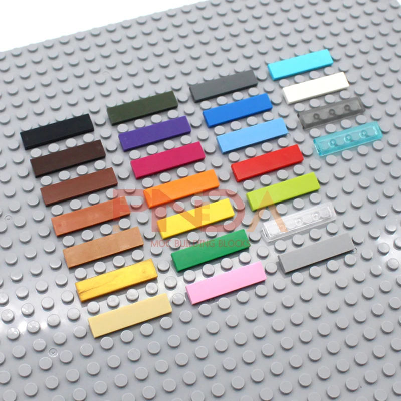 MOC Set DIY Gebäude Blöcke Glatte 1*4 Bausteine 30 stücke 1x4 2431 DIY Pädagogisches Kreatives Spielzeug für Kinder
