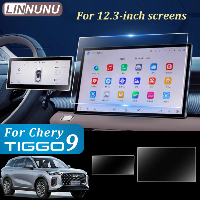 

LINNUNU 12,3 дюйма для Chery Tiggo 9 2024, автомобильные аксессуары 2025, закаленная пленка для автоэкрана, защитная пленка HD, центральная пленка для управления, интерьер