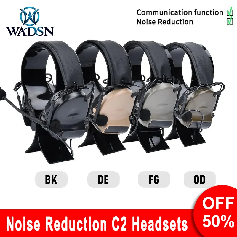 WADSN Noise Reduction C2 Headsets Softair Tactical Headset Comta II Headphones Microphone Hunting Hearing Protection