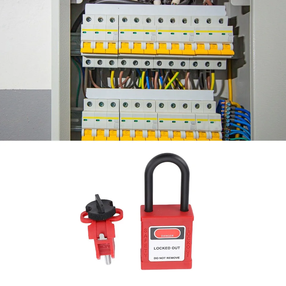 Safety Insulated Lockout Tagout Padlock Durable Anti Loss Circuit Breaker Lockout Device Electrical Lockout Tagout Kit Outdoor