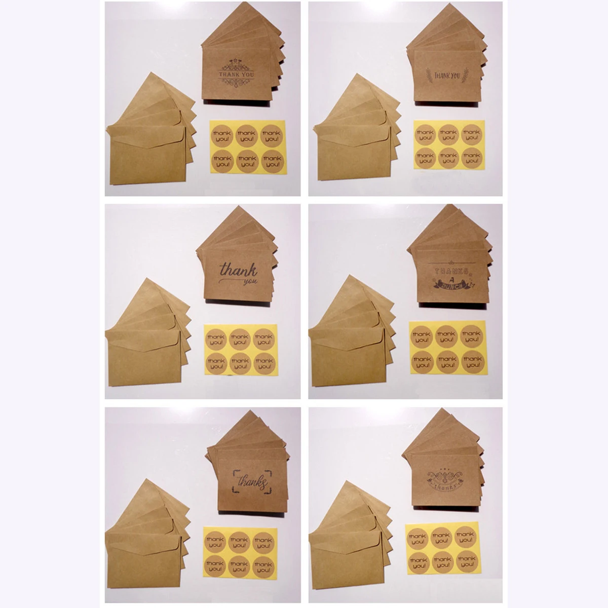 

36Pcs Vintage Kraft Paper Thank You Cards for Weddings Birthdays Graduations Handmade Greeting Cards Thank You Card