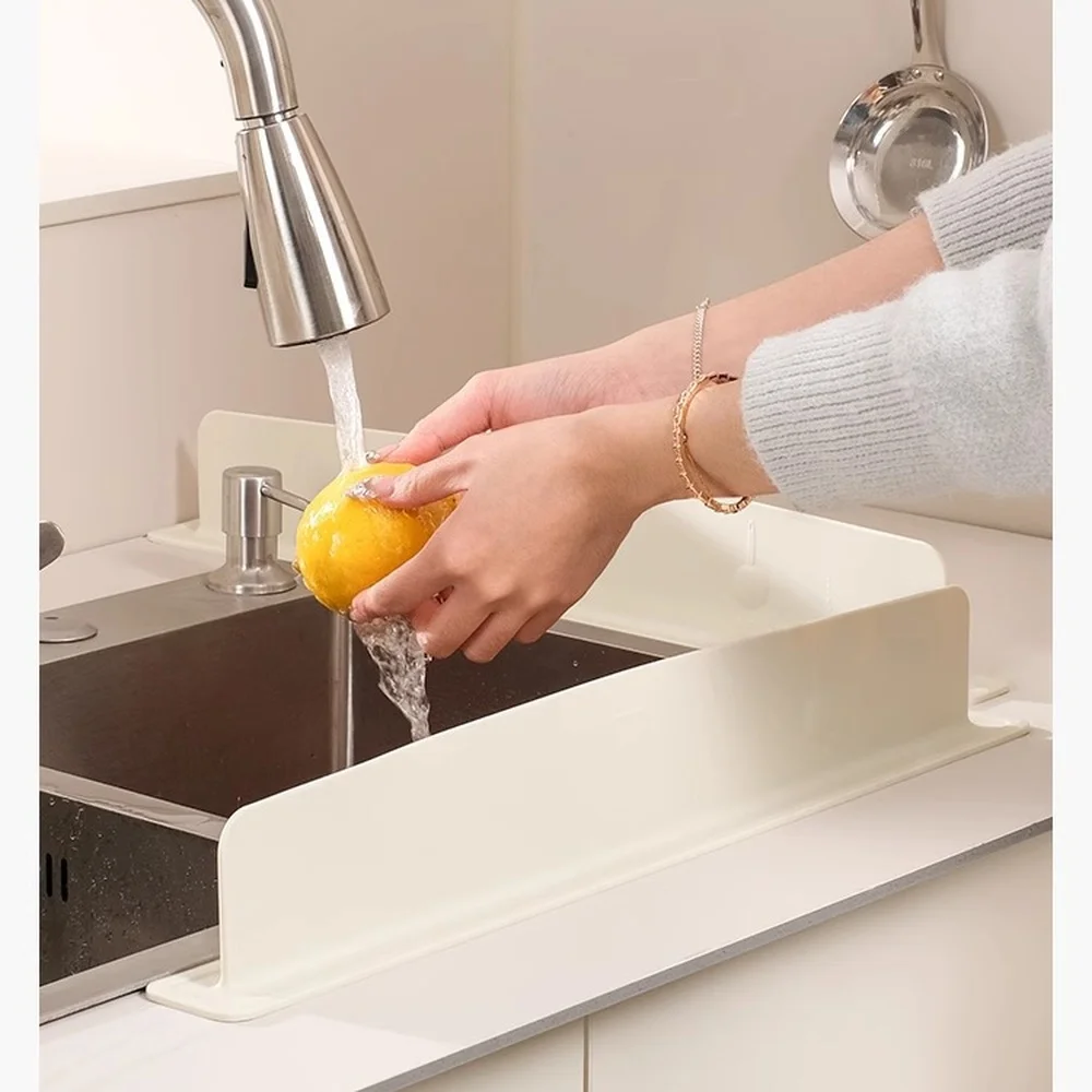 Silicone Sink Water Splash Guard Suction Cup Kitchen Countertop Baffle Bathroom Basin Protector Anti Splash Border Mat