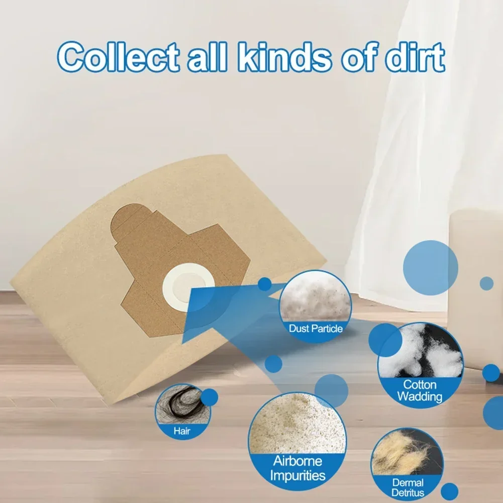 Innovative Design Efficiently Filter Dust with This Set of Five Compatible Vacuum Bags for Your For Einhell Wet/Dry Vacuums