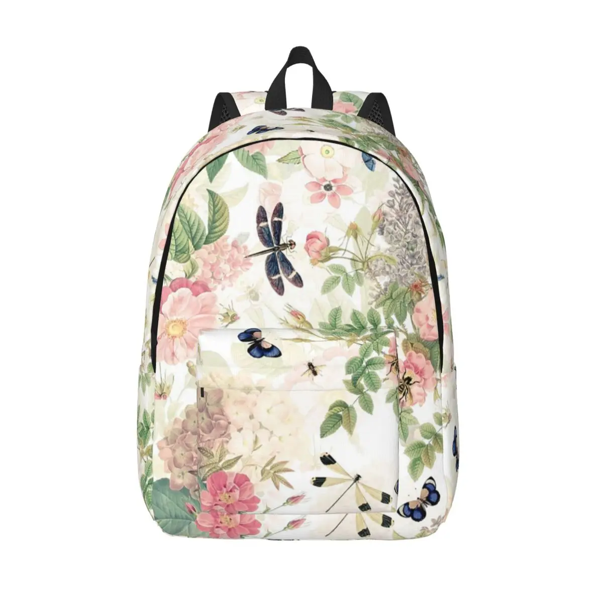 

UtART винтажный рюкзак с розами и весенними цветами и ранними насекомыми, ботанический рюкзак, школьная сумка, походный дорожный рюкзак, сумка для книг, сумки на плечо