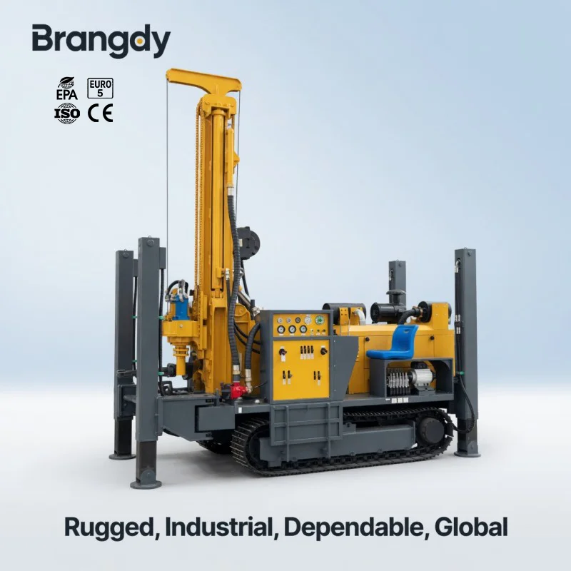 

Water Well Drilling Rig CE Certified Crawler Mounted Full Hydraulic Drill Yellow Version For Water Well Mining Construction