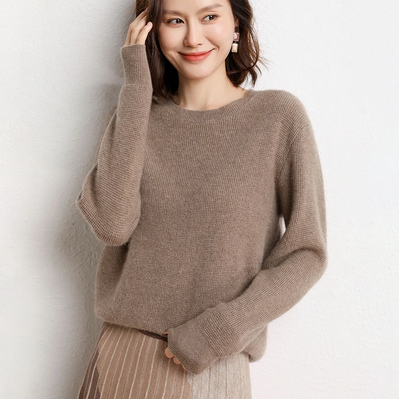 

Women Jumpers Winter Oneck Thicker Pullovers 100% Cashmere Knitted Soft Warm Sweaters Female Clothes
