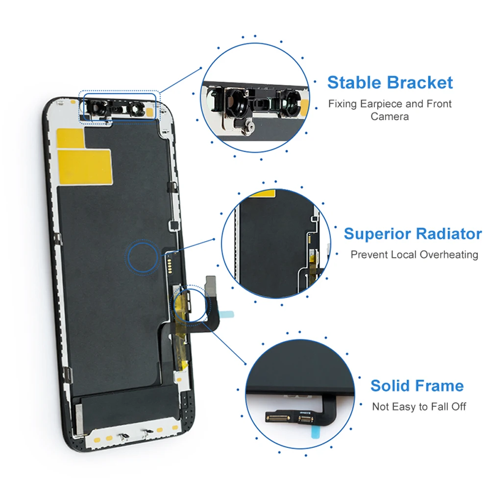 Test For iPhone 12 LCD Display Touch Screen Replacement Digitizer Assembly For iPhone 12 Screen Panel Support Face ID True Tone image 3