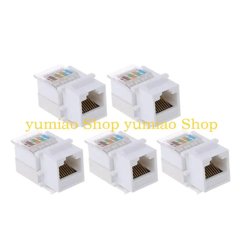 

587B CAT5E RJ45 LAN Socket Keystone For Internet Plug Wall Panel 5 Piece