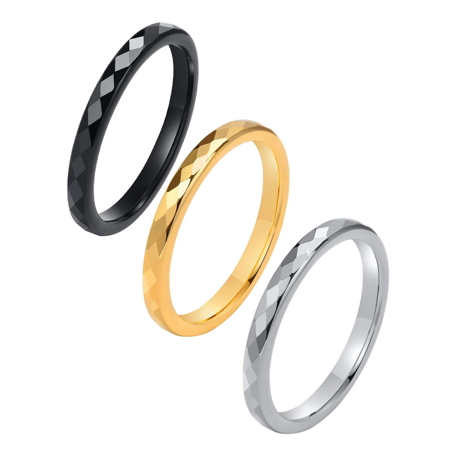 Tungsten Carbide Wedding Ring for Women 2mm 4mm 6mm 8mm Engagement Promise Rings US Size 5-8