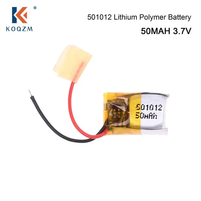 501012 50mah 3.7V Lithium Polymer Rechargeable Battery For i7s i8 i12 I9S Bluetooth Headset MP3 MP4 Toy GPS Smart Watch