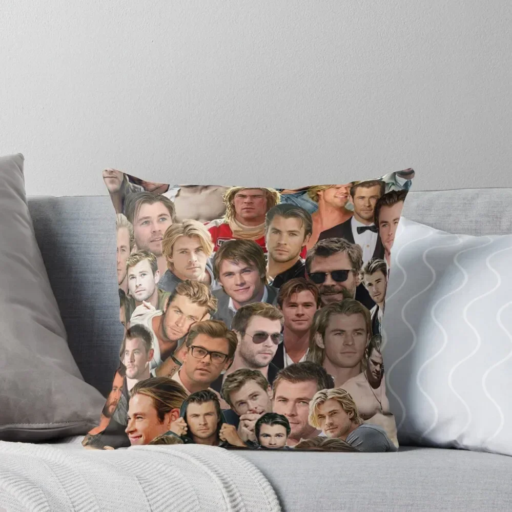 

chris hemsworth collage Throw Pillow Christmas Cushion For Home Pillow Cover Sofa Pillow Cover luxury decor