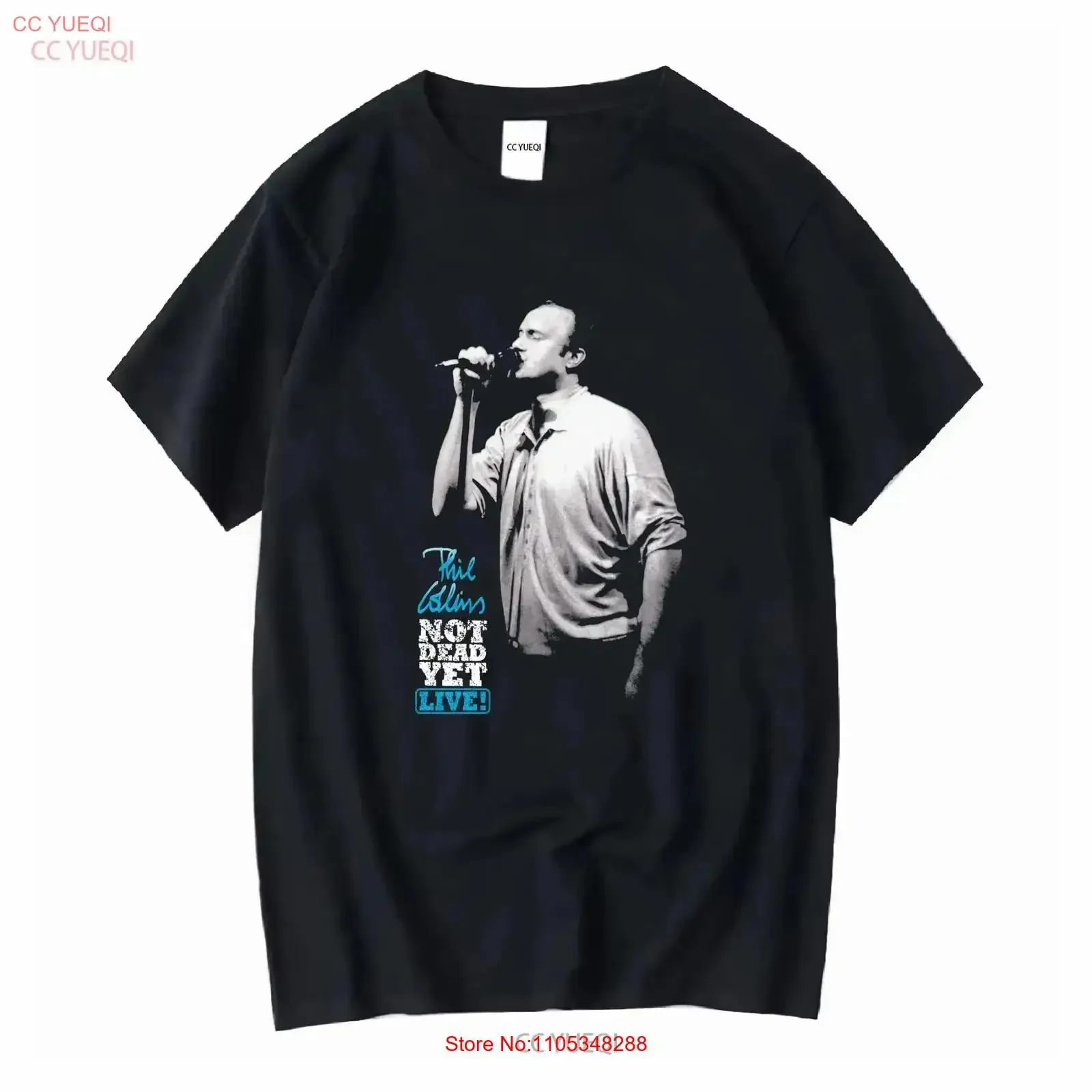 Phil Collins Konzert-T-Shirt „Not Dead Yet Live Tour 2019“ für Erwachsene, Größe LARGE, Vintage-Stil, gewaschenes Freizeit-Oberteil für den Alltag, leicht abgenutzt