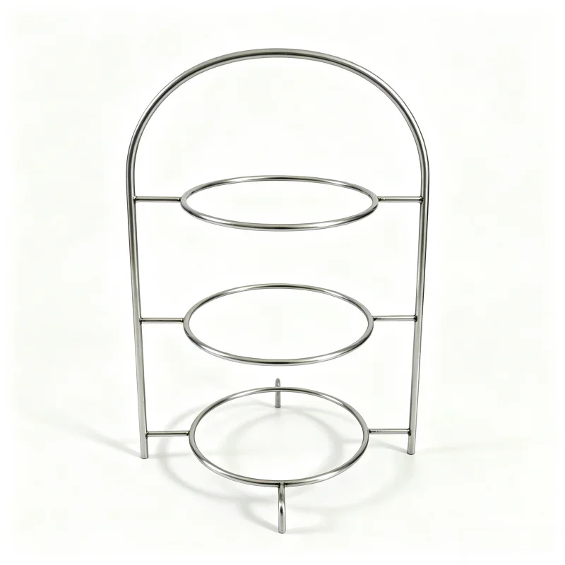 Stainless Steel Cake Plate Stand for Pastries, Decorative Fruit Snack Holder,Wedding Party Table Centerpiece, Metal Serving Tray