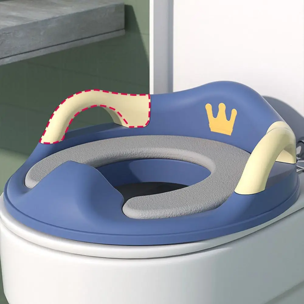 

Crown Pattern Children's Toilet Seat Splash-proof Easy to Wash Baby Toilet Seat Anti-slip Household Toilet Seat Gasket