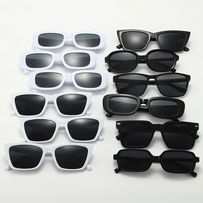 6PCS Black Combination Fashion Versatile Sun Glasses New Trend Summer Travel Sunglasses
