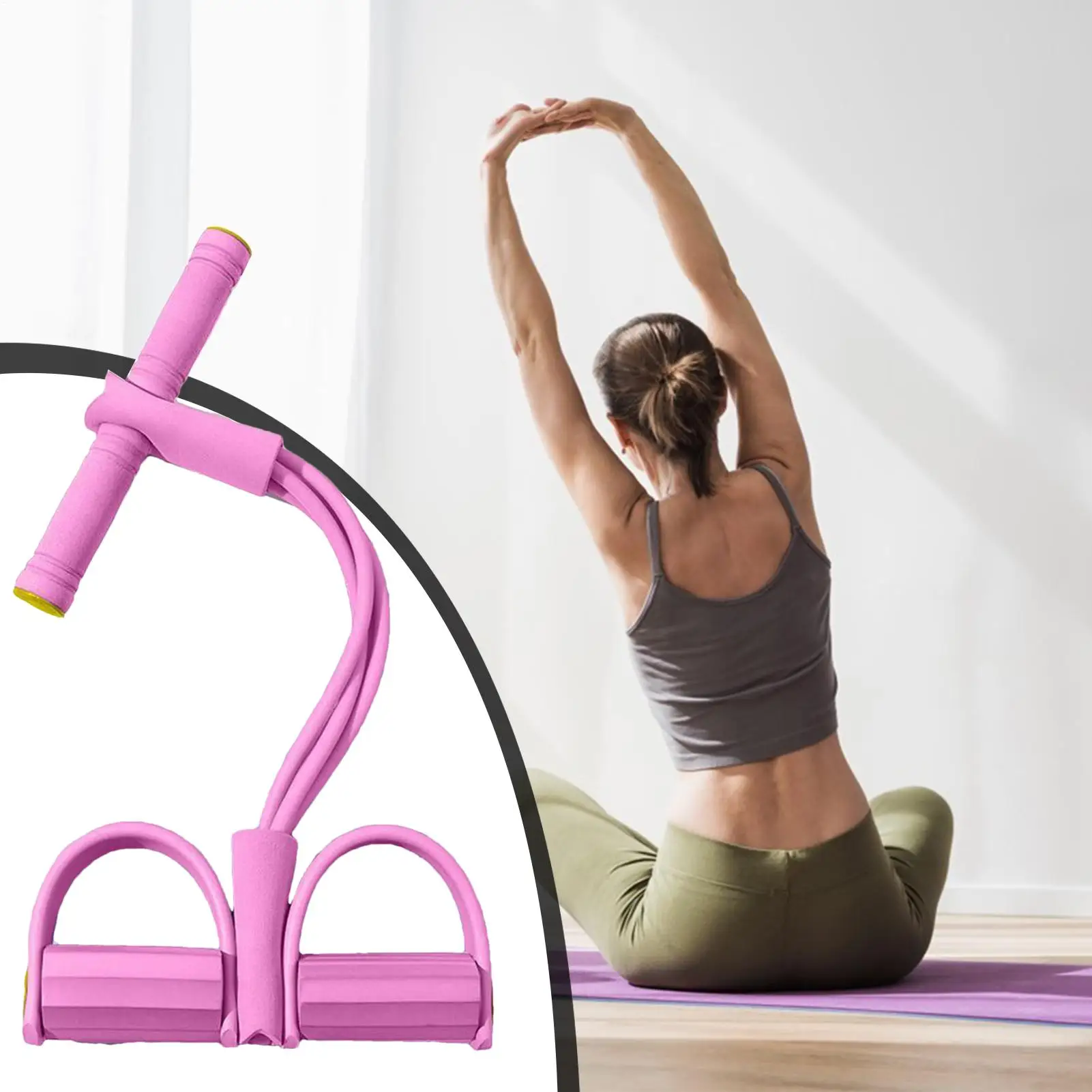 Bandas de resistencia para pedales con asas para brazos, piernas, glúteos, equipo de ejercicio de cuerpo completo para gimnasio en casa