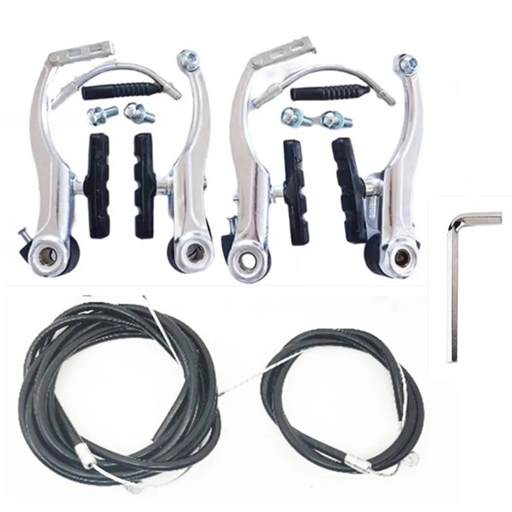 

MTB Bike V Brake Caliper Set with Brake Wire AL Mountain Bicycle BMX Cruiser Linear Pull Braking Clamp with Installation Tool