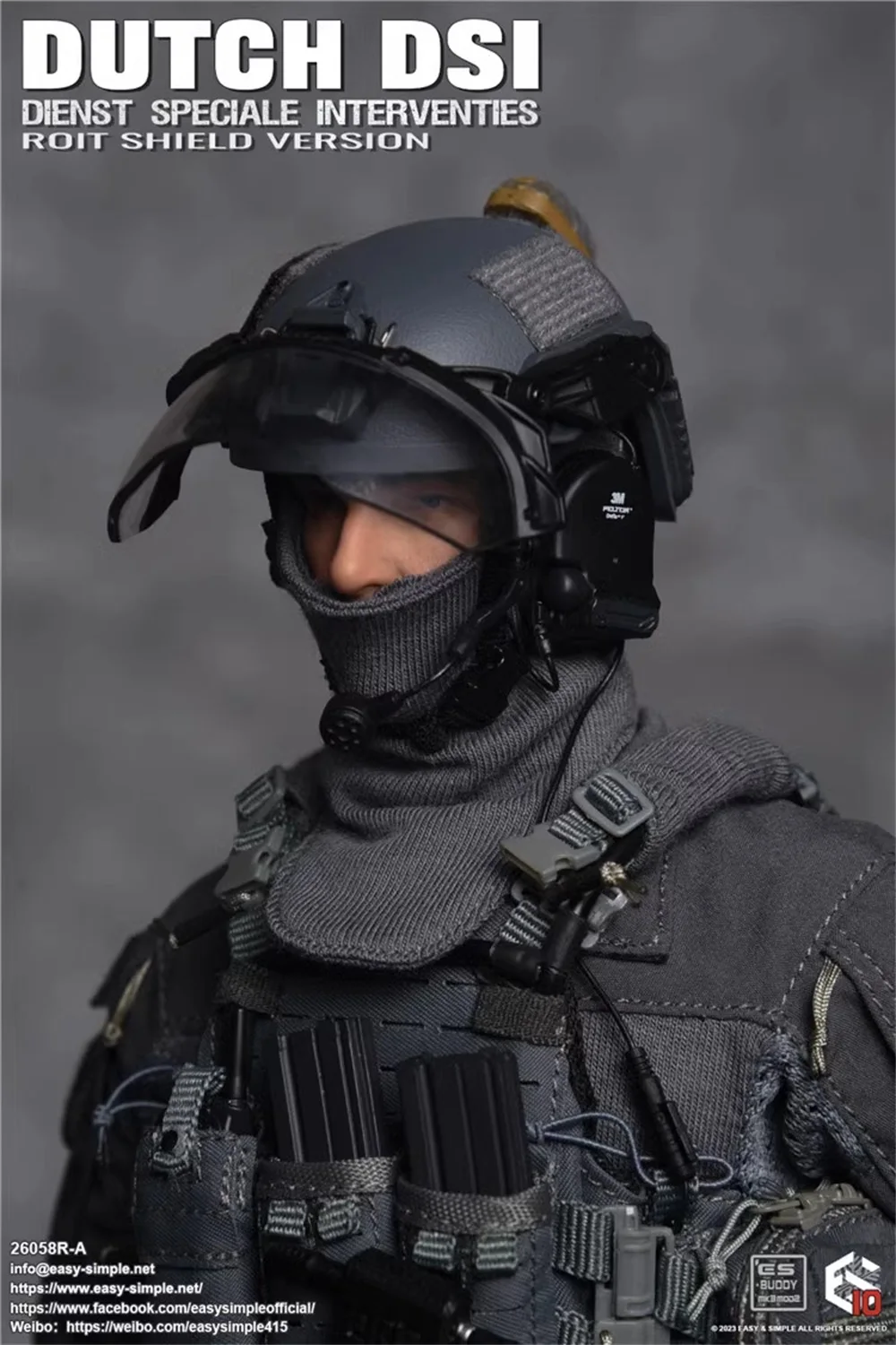 1/6 Easy & Simple ES 26058R Dutch Dienst Speciale Interventies Wersja tarcza do tłumienia zamieszek pełny zestaw Model postaci prezent dla fanów