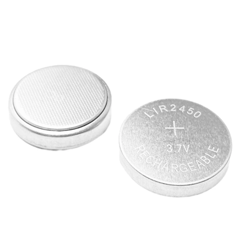 5Pcs Rechargeable 2450 Batteries 3.6V High Capacity Rechargeable LIR2450 Lithium Coin Button Battery Replace CR2450