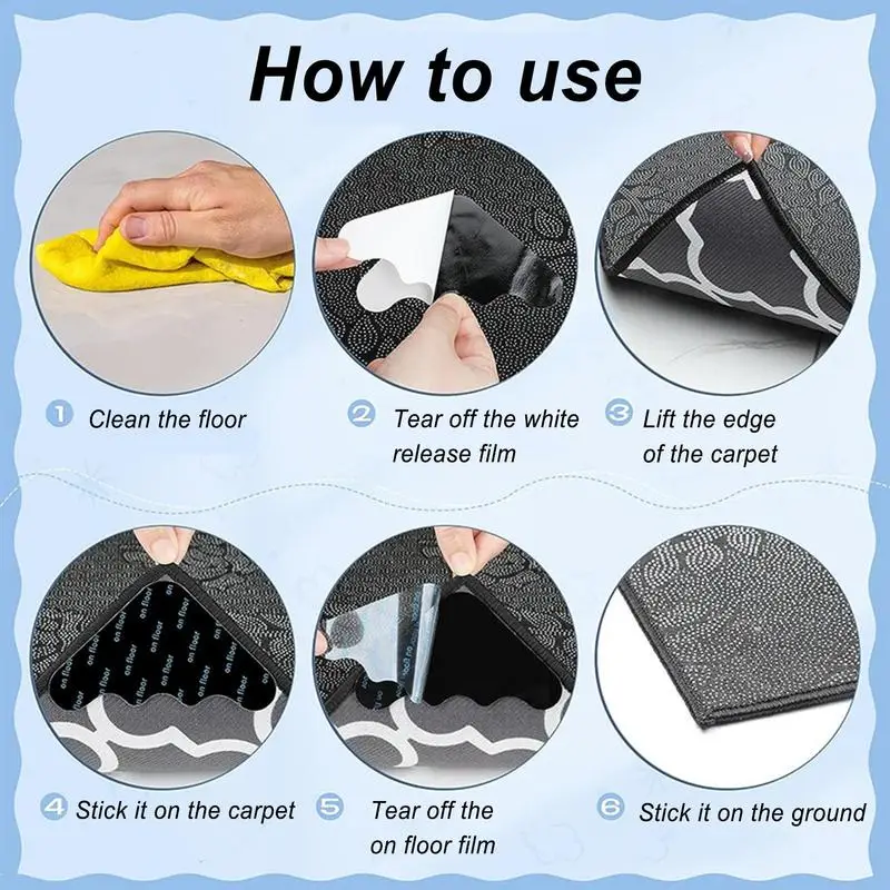 Reutilizáveis Anti Slip Grips para pisos de madeira, dupla face Tapet Tape Adesivos, Rug Gripper