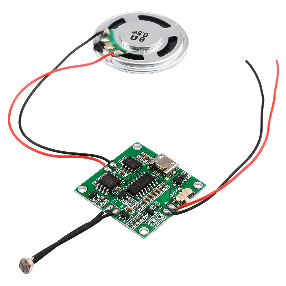 Micro USB 8M Greeting Card Module With Volume Adjustment Indicator Light Button/Light Sensing DIY Module Low Power Consumption