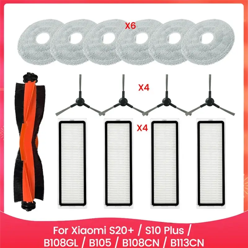 [new-a93g】-15pcs-brush-filter-mop-cloth-set-vacuum-replacement-parts-main-brush-side-brush-filter-mop-cloth