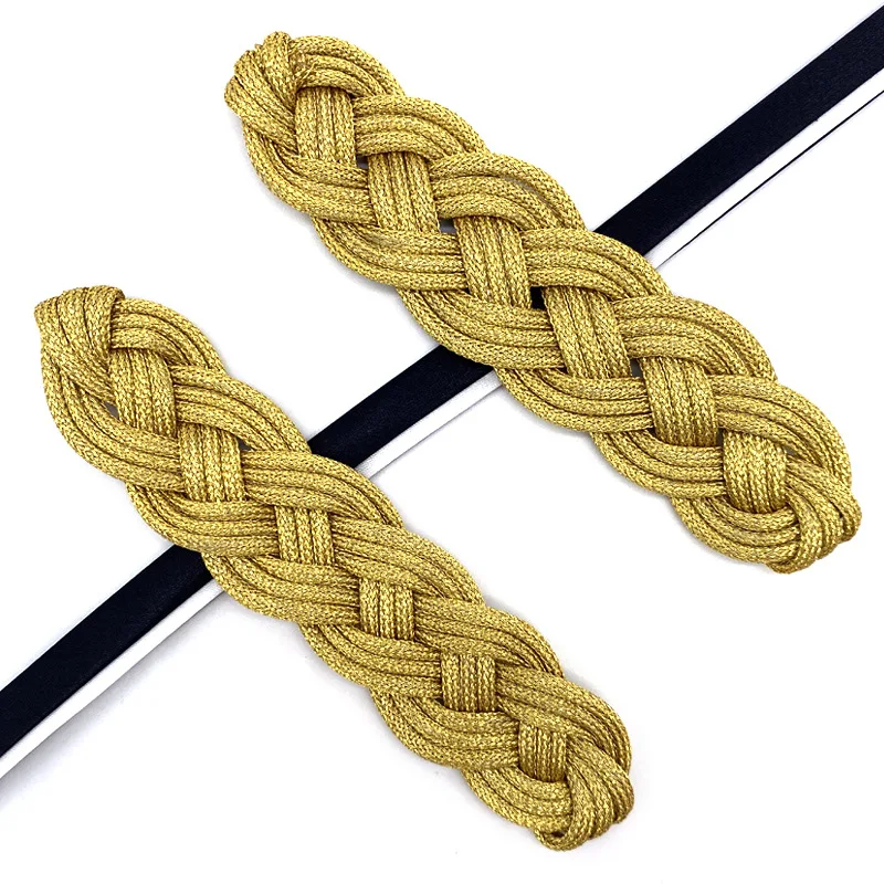 1 Paar Gold-Schwarze Chinesische Froschverschluss-Knöpfe für Taschen, Kleidung, Cheongsam, Tang-Anzüge, Dekoration, Nähknöpfe