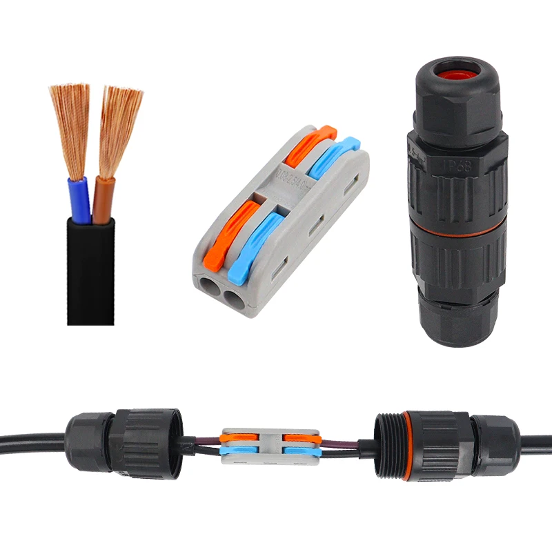 IP68 Waterproof 2/3/5 Way Wire Connector Outdoor Electrical Cable Connector Quick Connect Terminal for LED Lamp Outdoor Lighting