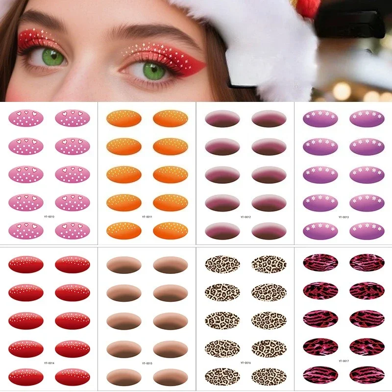 Eye Shadow Stickers Stage Party Eye Makeup Decals Waterproof Self Adhesive Eye Decorations Disposable Cosmetic Tattoo Tools