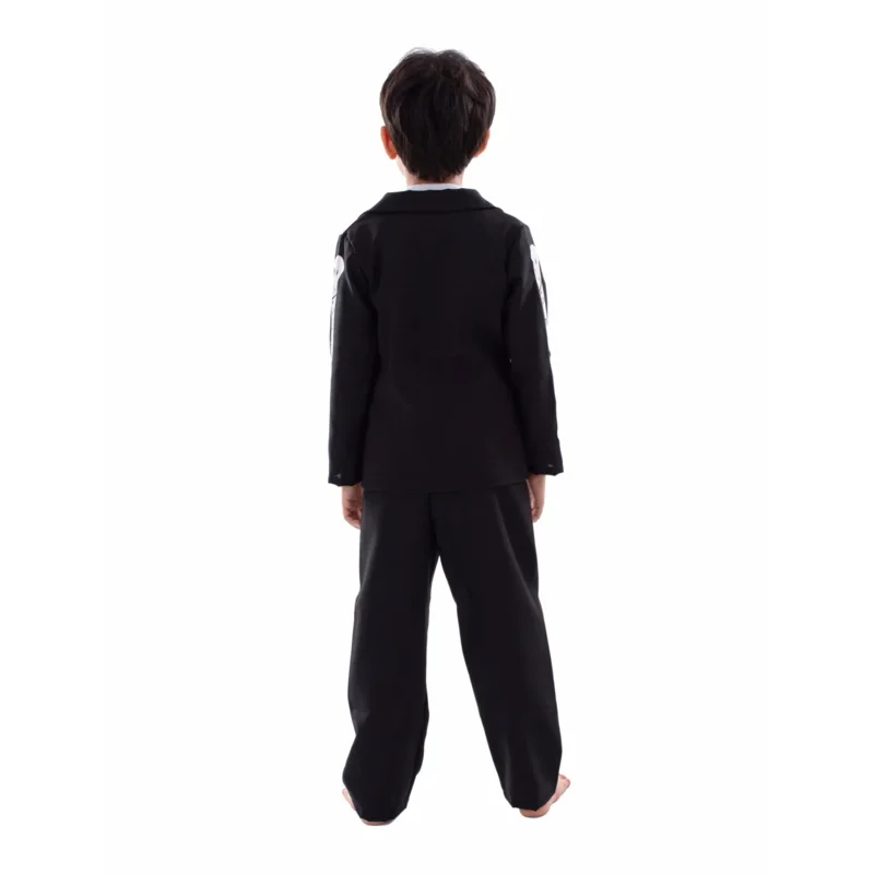 أزياء بهيكل عظمي غامق للأطفال ، زي مصاص دماء للأولاد ، هالوين ، فستان فاخر ، شبح أبيض ، فتيات