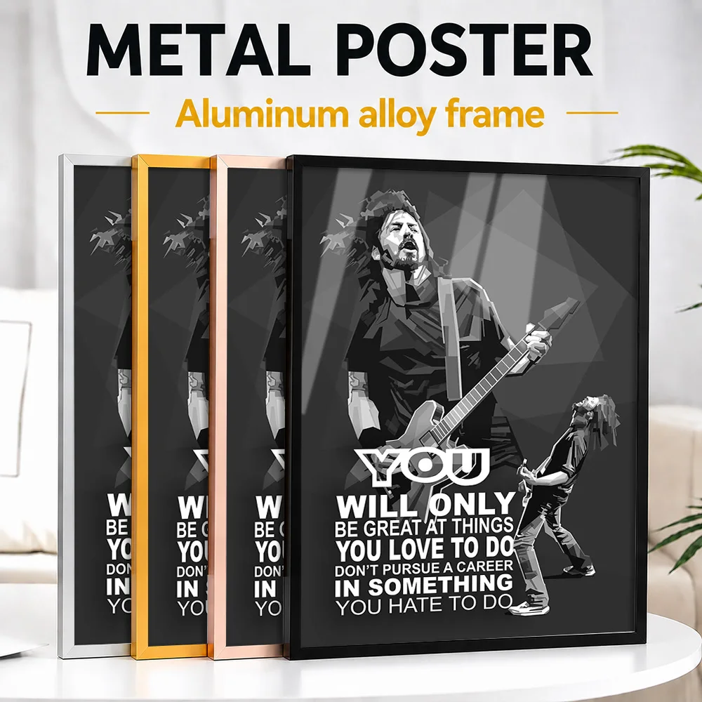 Dave Grohl Music Quote Portrait Framed Aluminum Metal Poster Customized Recording Tribute Wall Art Ideal For Listening Lounge