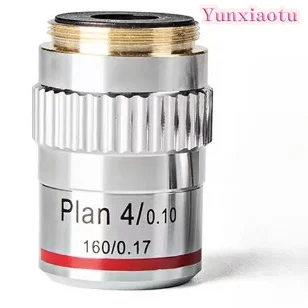 Objectif achromatique 4X avec anneau moleté PA4XK-V300, recommandation pour la photographie macro, AmScope