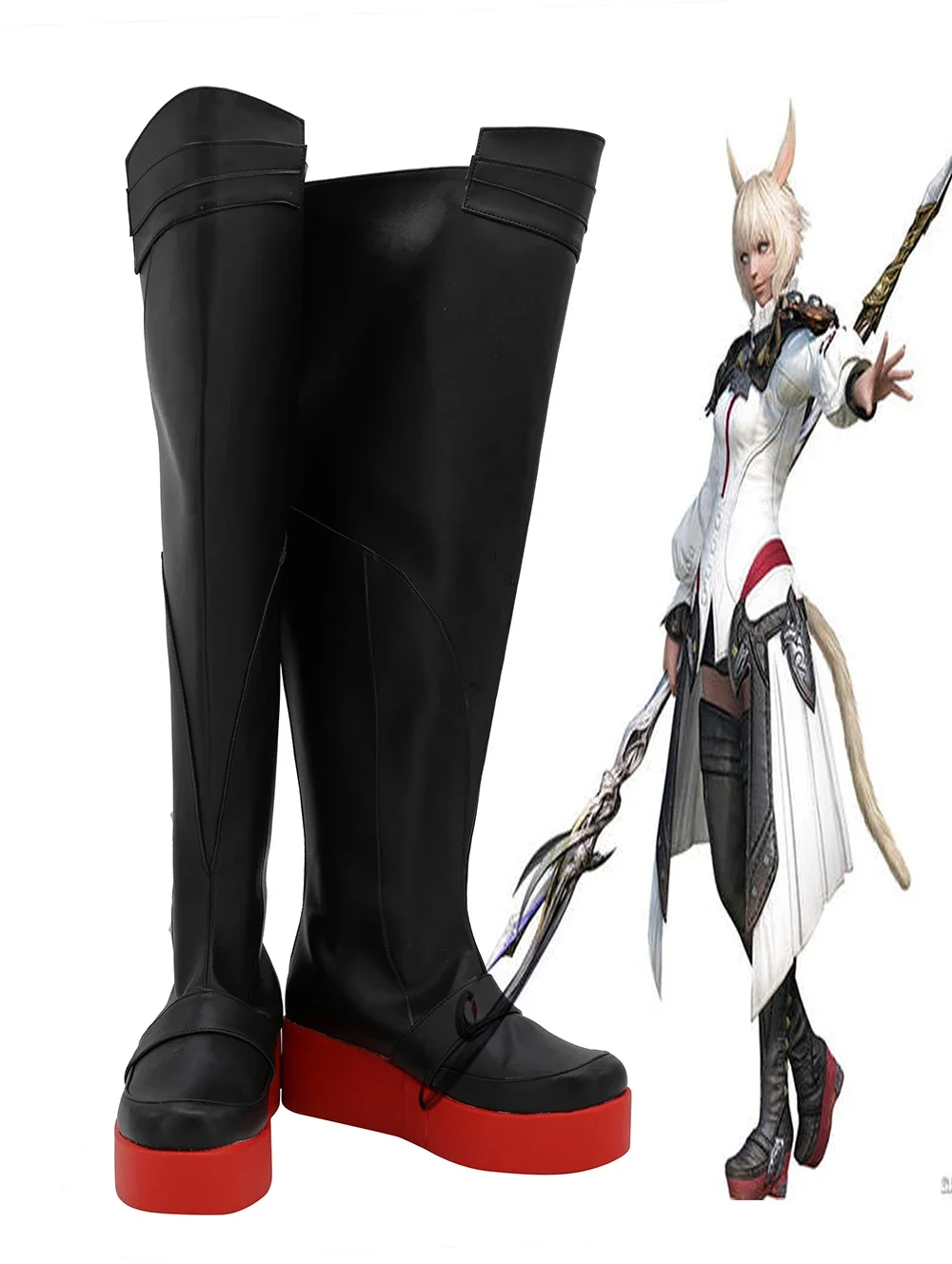 

Final Fantasy 14 FF14 Y'shtola Rhul Cosplay Boots Black Shoes Matoya Master Cosplay Shoes Custom Made Any Size