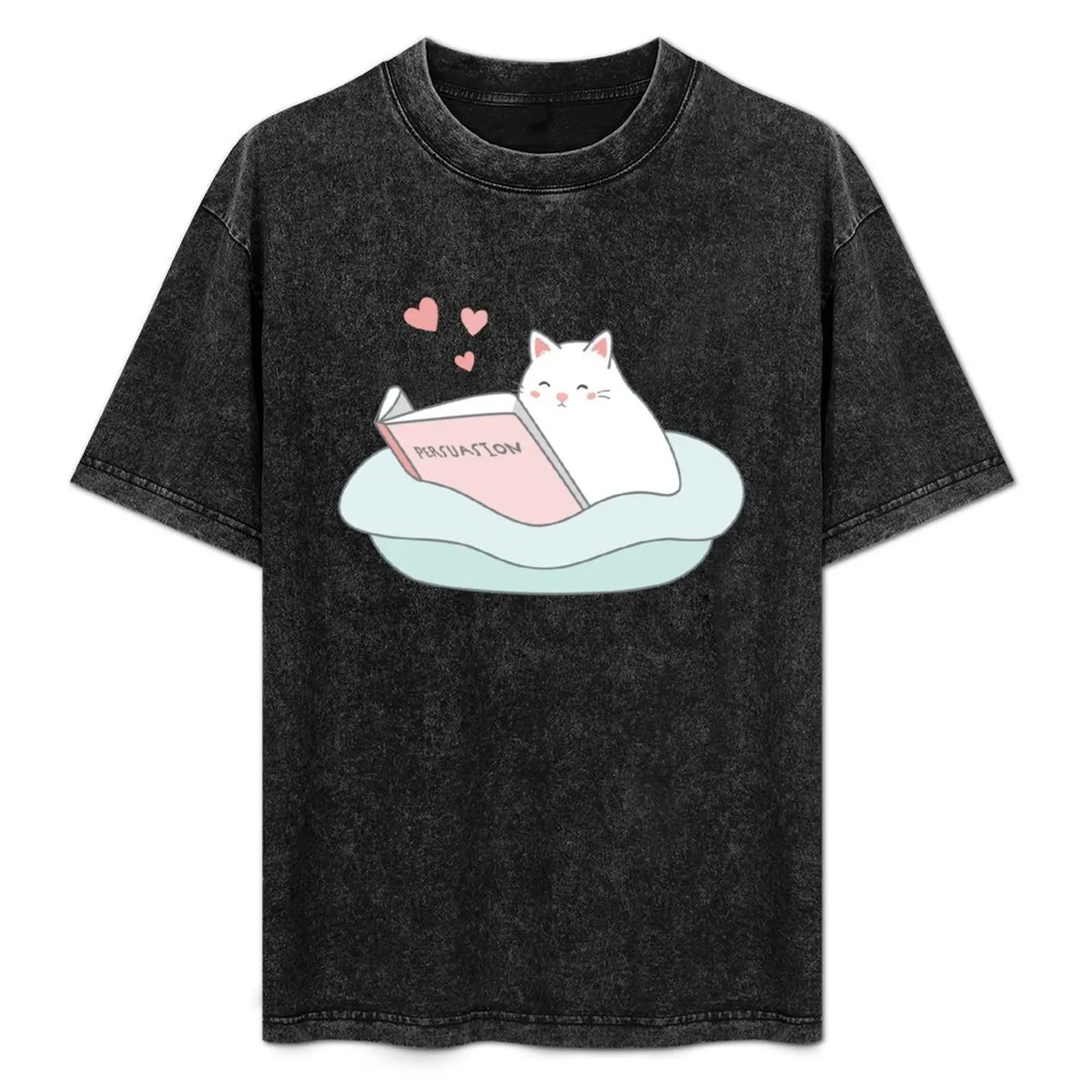 Jane Austen Cat - Persuasion, T-shirt rose pâle pour activités de plein air et de sport