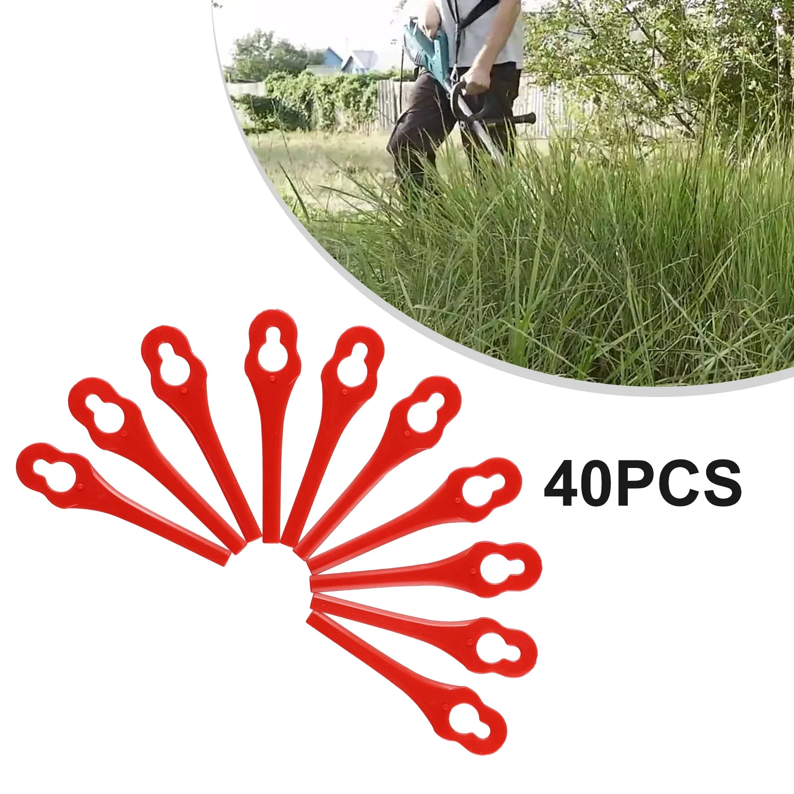 

Lawn Plastic Blades Cordless String Trimmerm Lawn Mower Outdoor Garden Grass Cutter 40pcs Element High Quality
