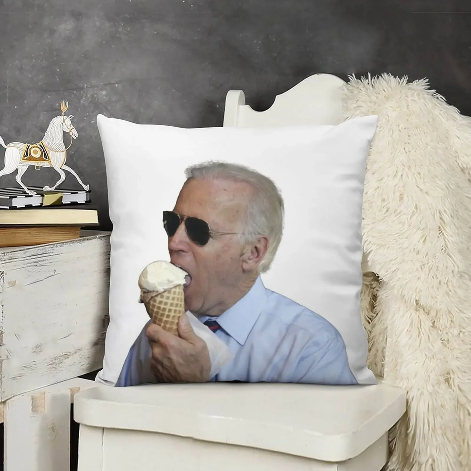 

Joe Biden Eating Ice Cream Throw Pillow Luxury Cushion Cover ornamental pillows for living room pillow