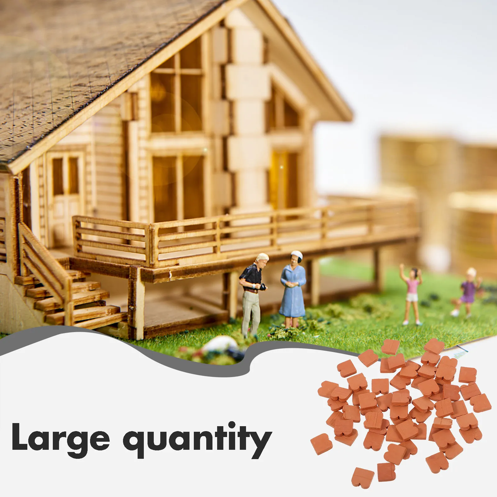 100 Pezzi Mattoncini in Miniatura, Accessori in Materiale Simil-Suolo per Artigianato Fai-da-Te, Modelli in Miniatura per Fattorie, Giardini e Case