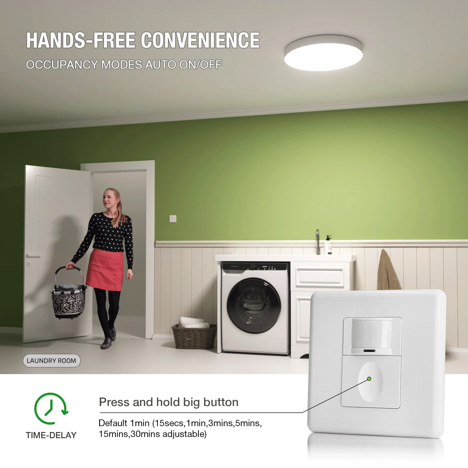 モーションセンサースイッチ、占有センサー/空席センサー/オン/オフスイッチ付き、Pirモーションセンサーライトスイッチ(中性線が必要)