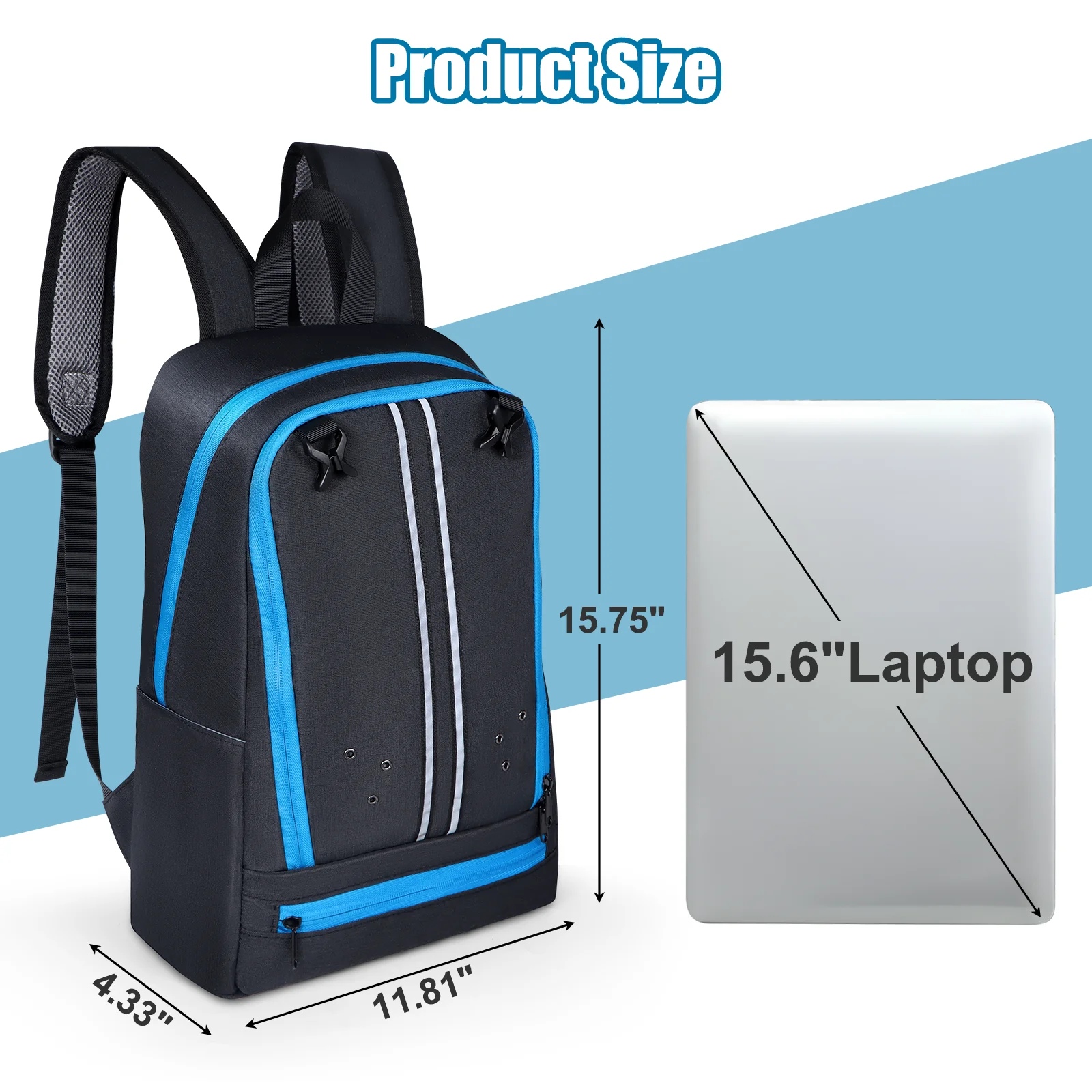 Buylor Lightweight Travel Backpack Large Capacity Laptop Bag with Hidden Storage Mesh Pocket for Clothes Sports Balls Schoolbag