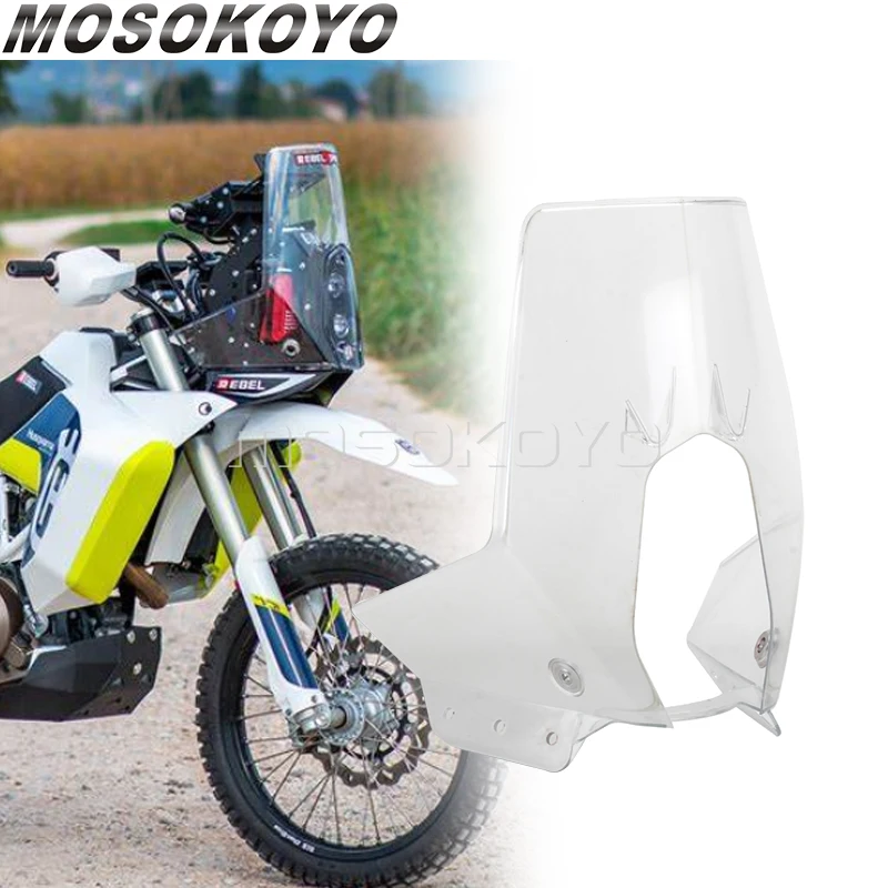 For 450 Rally Replica Enduro 690 790 890 Adventure EXC Motocross Dirt Bike Rally Clear Fairing Windshield Shield Windscreen