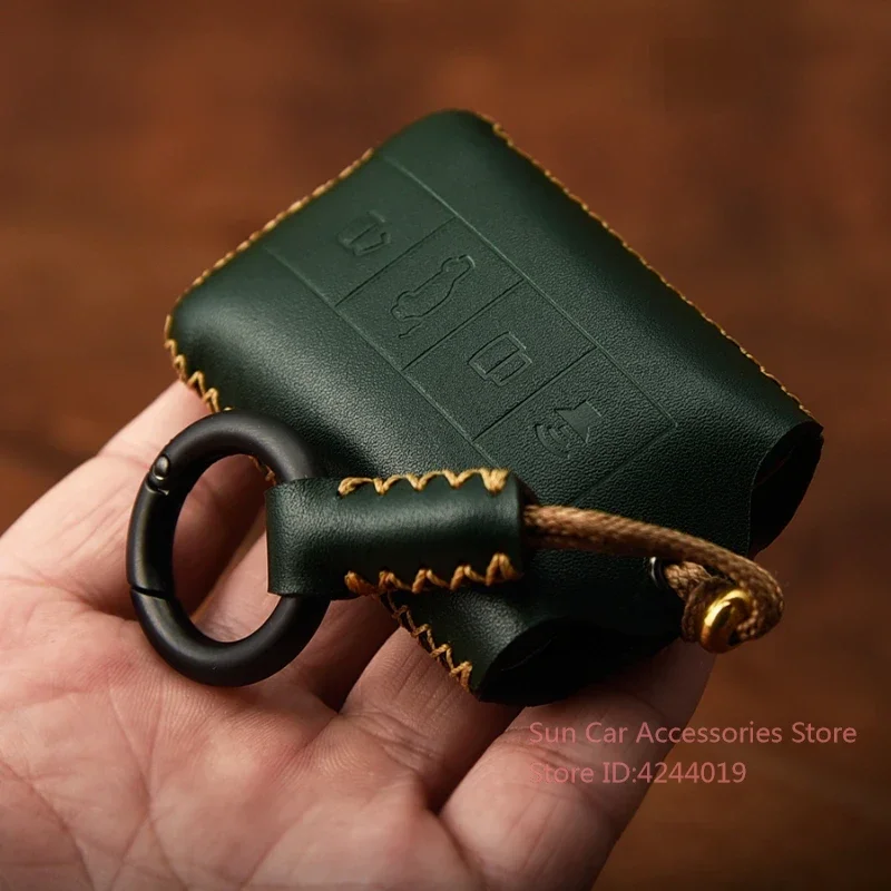 For Tank 500 2022 2023  Simple Style Handmade Leather Car Remote Key Case Cover Keychains Keyring  Accesorios