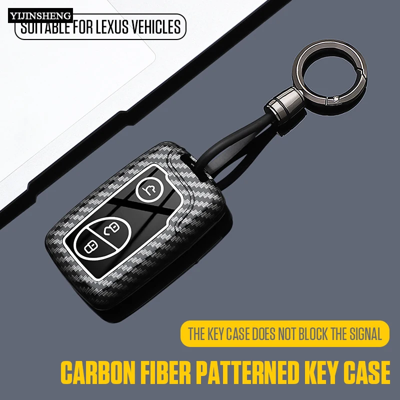 3 4 أزرار الكربون نمط ABS غطاء مفتاح السيارة فوب لكزس GS430 ES350 GS350 LX570 IS350 RX350 IS250 عن بعد المحمية فوب #4