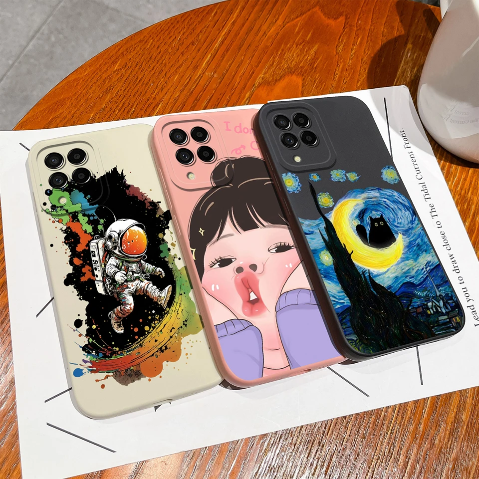 Cases For Samsung Galaxy M33 5G Cartoon Frog Cat Camera Protection Durable Shockproof Soft Bumper For samsung m33 Coque Funda