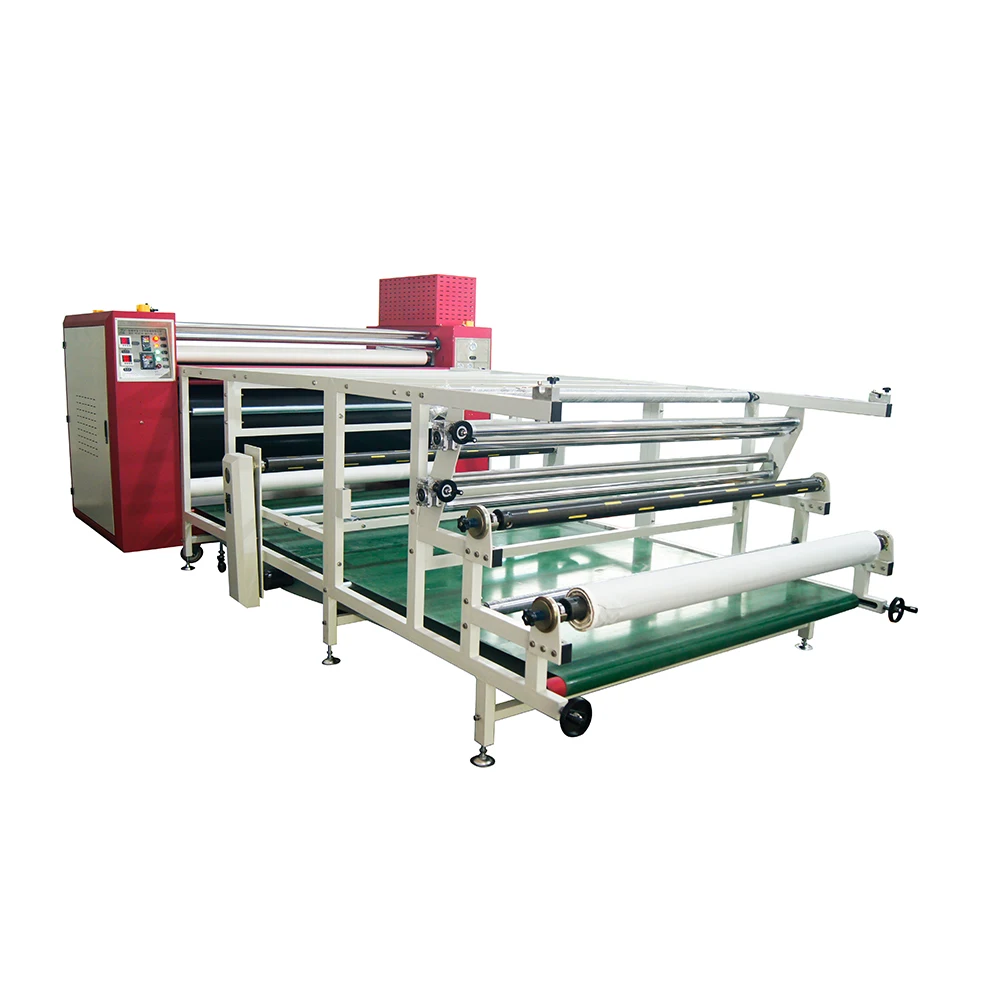 Máquina de transferencia de calor con rodillo de prensado en caliente rotativo, máquina de impresión por sublimación Calandra para textiles domésticos