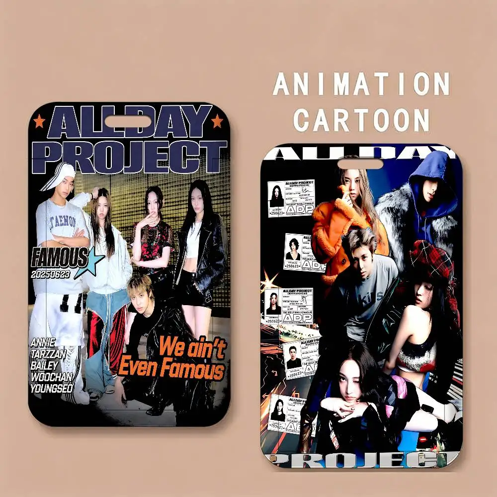 ALLDAY PROJECT ID Card Holders Lanyards Girls Door Card Case Hanging Rope Women Badge Holder Neck Strap Business Card