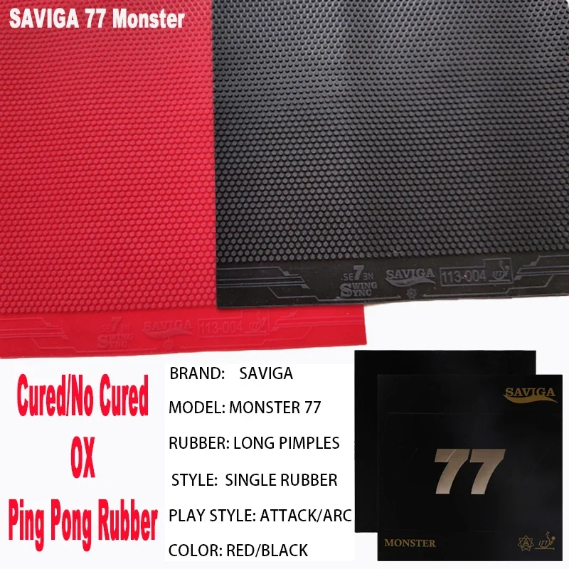 

SAVIGA 77 Monster Cured/No Cured Table Tennis Rubber Long-Pips OFF+ OX ITTF Approval Ping Pong Rubber Good in Attack and Speed